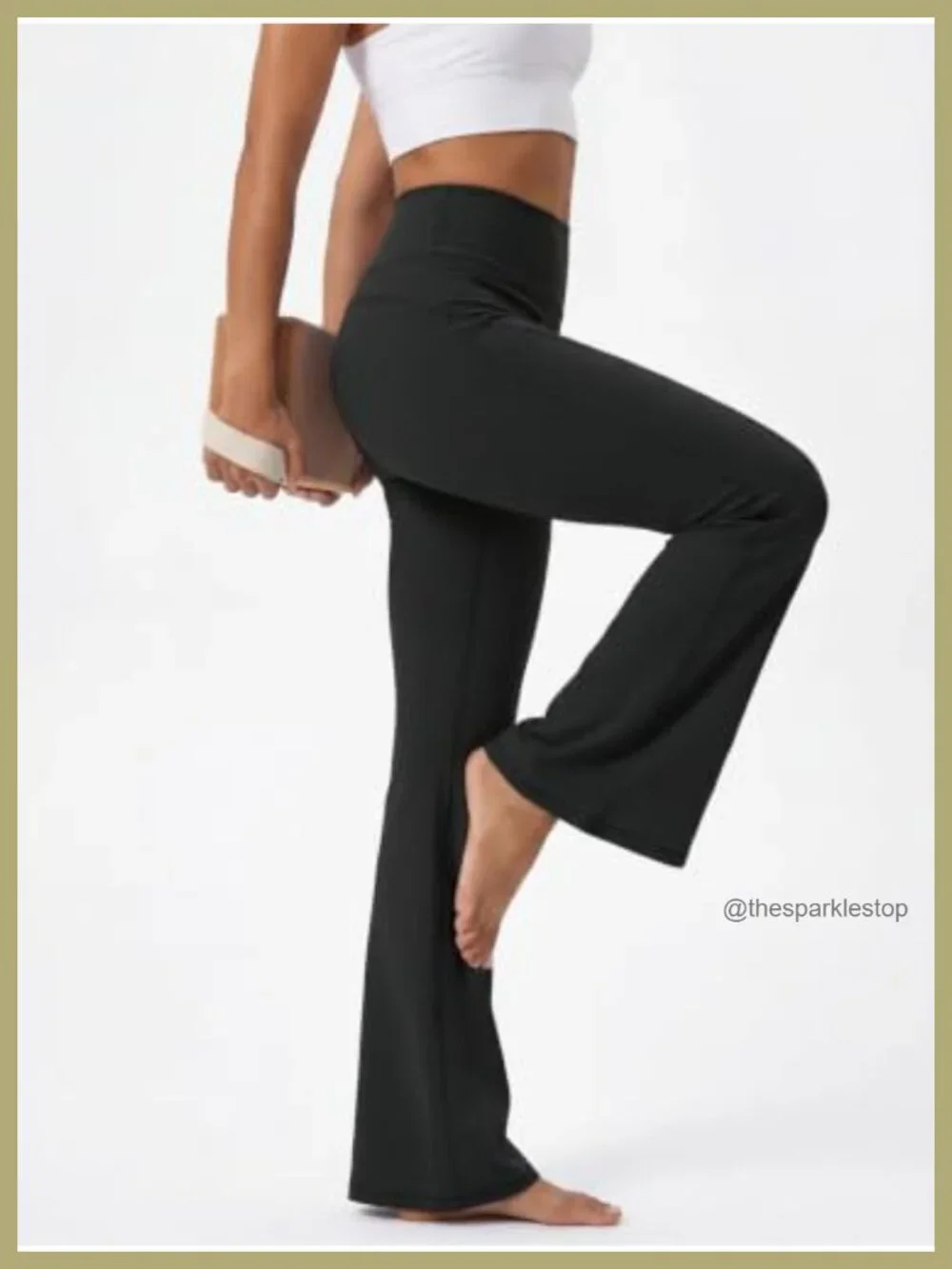 Womens Flare Leggings High Waisted Bell Bottom Yoga Pants with Pocket Buttery
